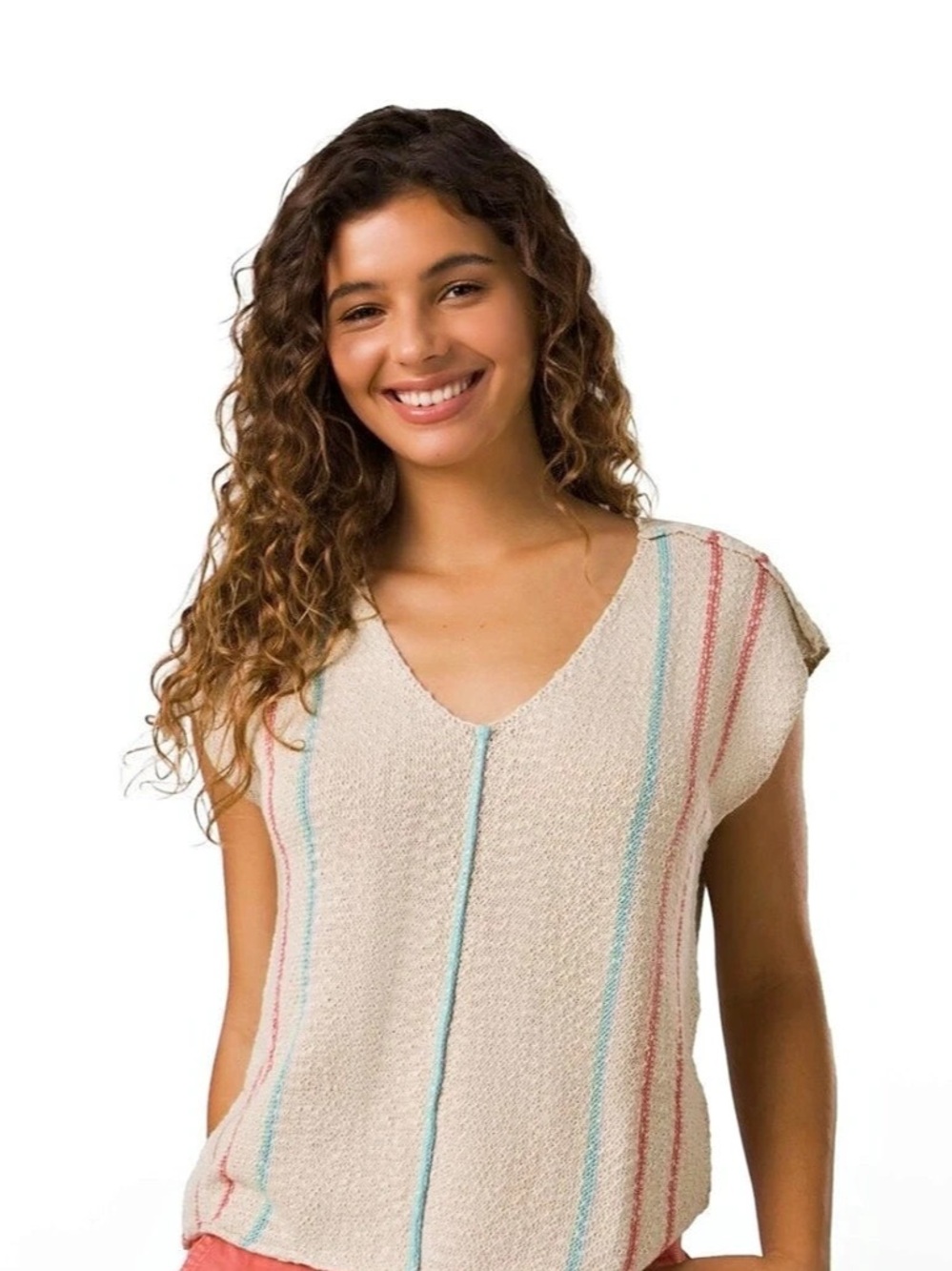 EUC prAna Wave Maker Sweater Top Shroom Saltwater Organic Cotton Large